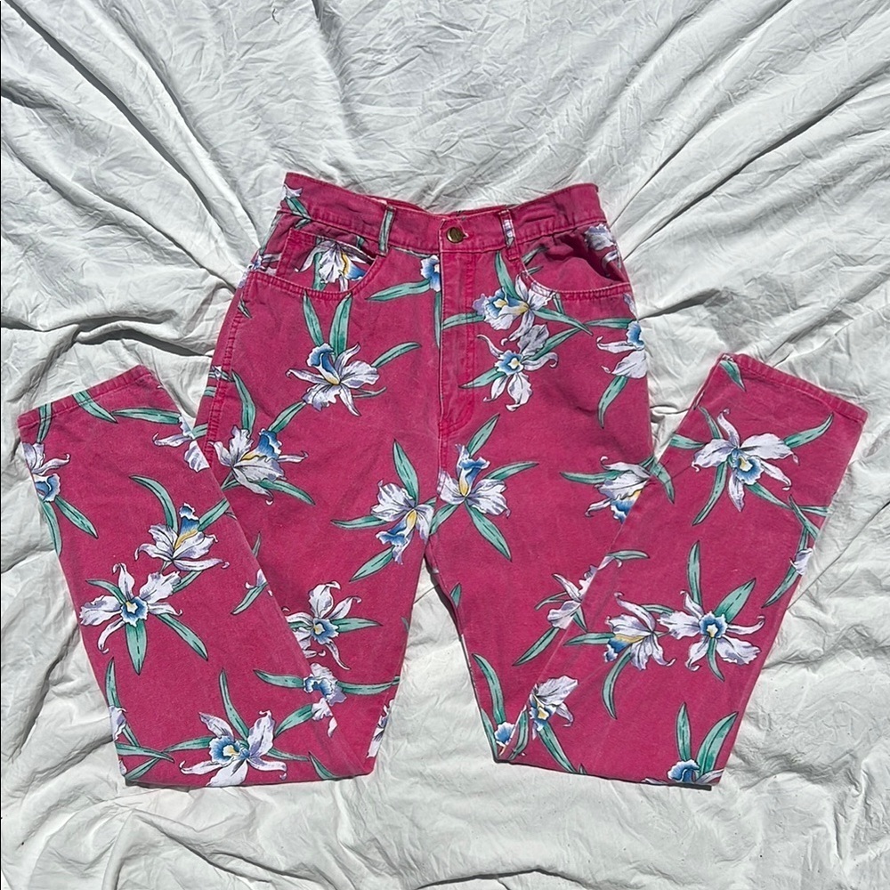 Vintage Rodeo Floral Pink High-Waisted Mom Jeans
